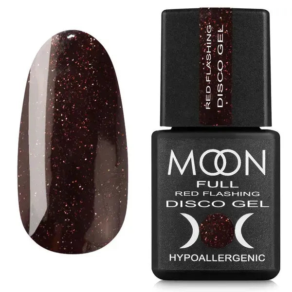 Moon Full Red Flashing Disco Gel 8 ml — FD10