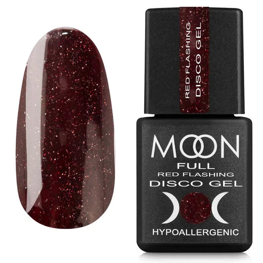 Moon Full Red Flashing Disco Gel 8 ml — FD09